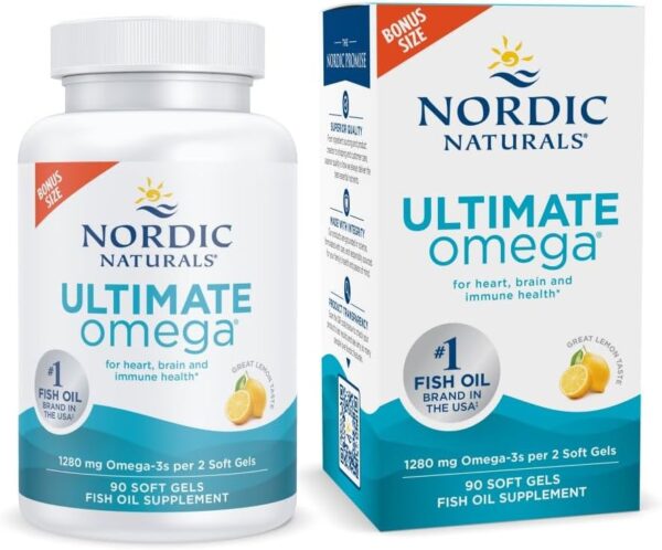 Nordic Naturals Ultimate Omega, Lemon Flavor - 90 Soft Gels - 1280 mg Omega-3 - High-Potency Omega-3 Fish Oil Supplement with EPA & DHA - Promotes Brain & Heart Health - Non-GMO - 45 Servings  Health & Household - Image 21