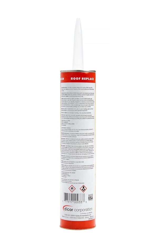 Dicor 501LSW-1 HAPS-Free Self-Leveling Lap Sealant for horizontal surfaces - 10.3 Oz, White, Secure, Ideal for RV Roofing, Maintenance, Repair, Appliance Application - Image 4