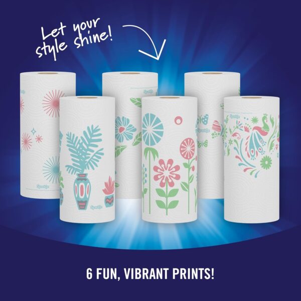 Sparkle Pick-A-Size Paper Towels, Spirited Prints, 6 Double Rolls = 12 Regular Rolls, Everyday Value Paper Towel With Full And Half Sheets - Image 5