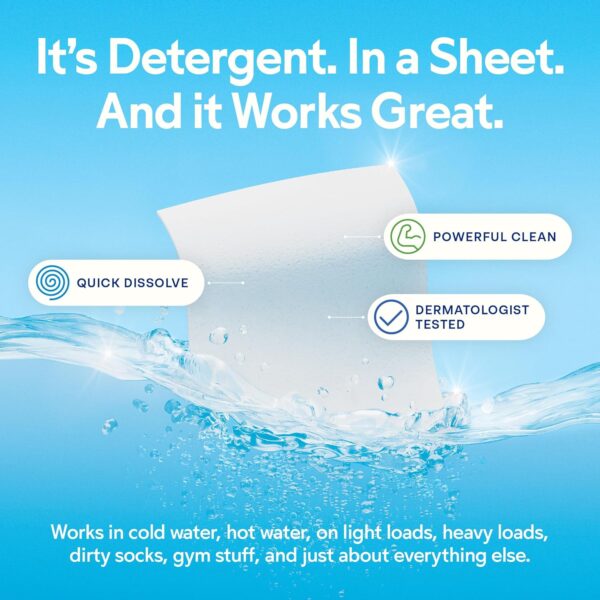 Earth Breeze Laundry Detergent Sheets Fresh Scent - 60 Loads No Plastic Jug Concentrated Laundry Detergent 30 Sheets - Image 3