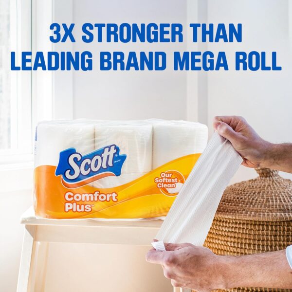 Scott ComfortPlus Toilet Paper, 12 Double Rolls, 231 Sheets per Roll, Septic-Safe, 1-Ply Toilet Tissue - Image 3