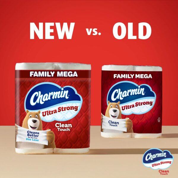 Charmin Toilet Paper Ultra Strong Clean Touch, 24 Family Mega Rolls = 120 Regular Rolls (Packaging May Vary), Bulk Toilet Paper, Household Essentials - Image 3