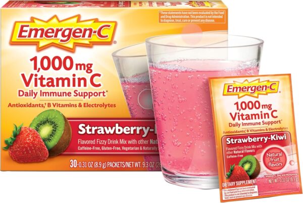 Emergen-C 1000mg Vitamin C Powder for Daily Immune Support Caffeine Free Vitamin C Supplements with Zinc and Manganese, B Vitamins and Electrolytes, Super Orange Flavor - 30 Count  Health & Household - Image 18